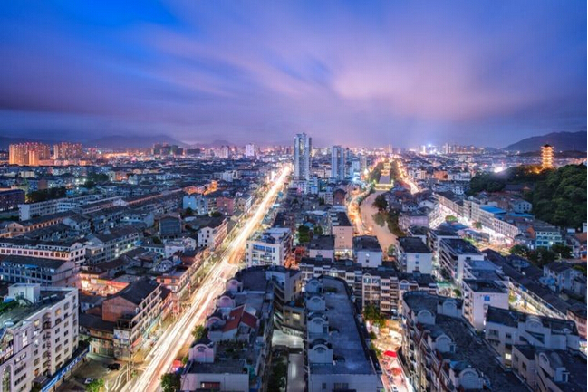 都市霓虹映苍城-县城灵溪夜景 苍南新闻网